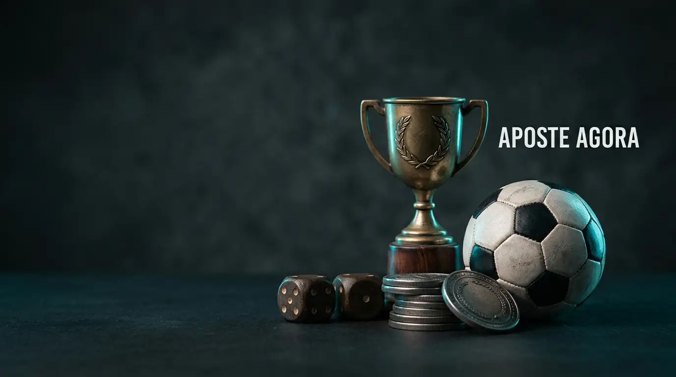 Conceito de casino cripto com dados, troféu e bola